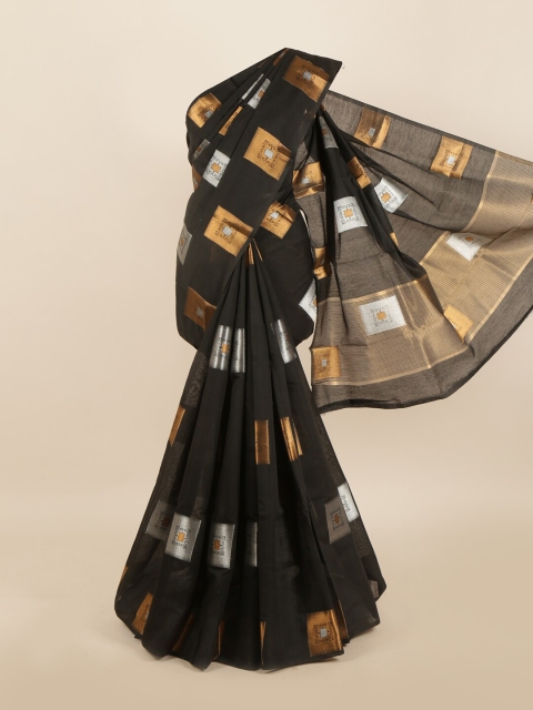 

Pothys Black & Gold-Toned Jute Cotton Saree