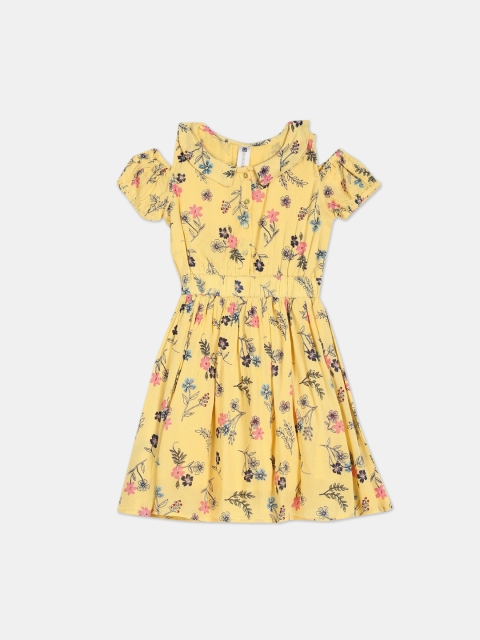 

Cherokee Yellow & Black Floral Dress