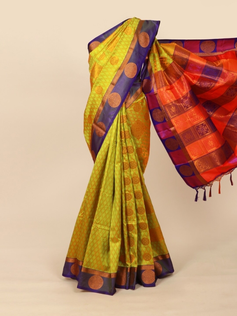

Pothys Green & Red Zari Art Silk Saree
