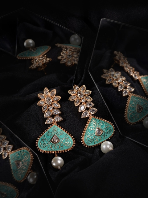 

Saraf RS Jewellery Sea Green Contemporary Drop Earrings