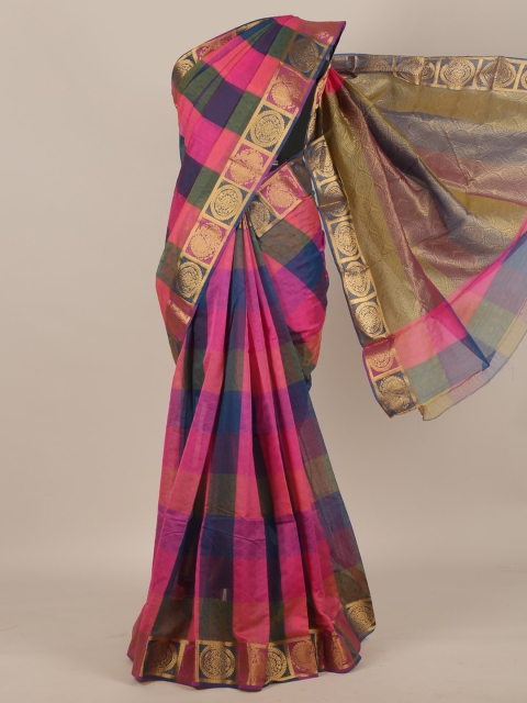 

Pothys Multi Colourblocked Zari Silk Cotton Saree