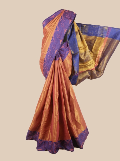 

Pothys Pink & Blue Woven Design Saree