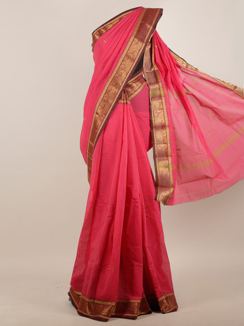 

Pothys Pink & Maroon Zari Pure Cotton Saree