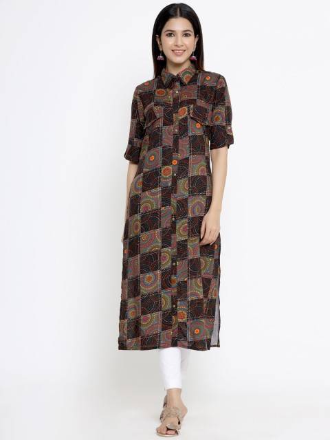 

DIVYANK Women Black & Red Printed Kurta