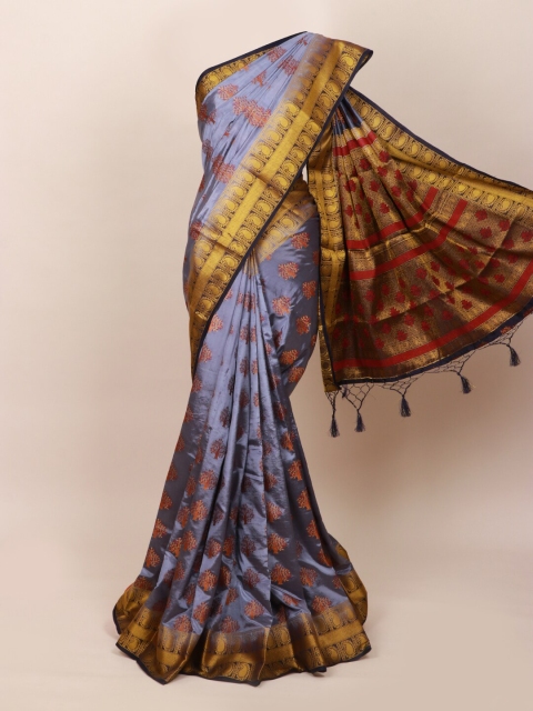 

Pothys Grey & Red Woven Design Art Silk Saree
