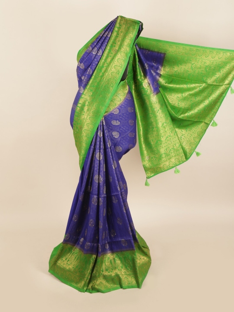 

Pothys Blue Ethnic Motifs Zari Jute Silk Saree