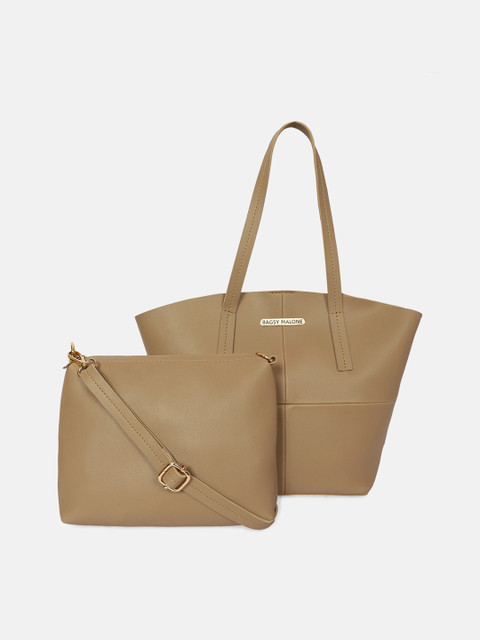 

Bagsy Malone Set Of 2 Beige PU Oversized Shopper Shoulder Bag