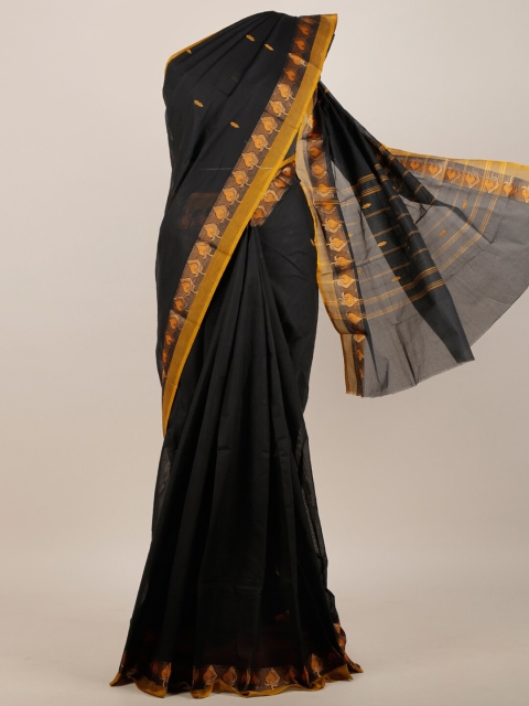 

Pothys Black & Yellow Ethnic Motifs Pure Cotton Saree