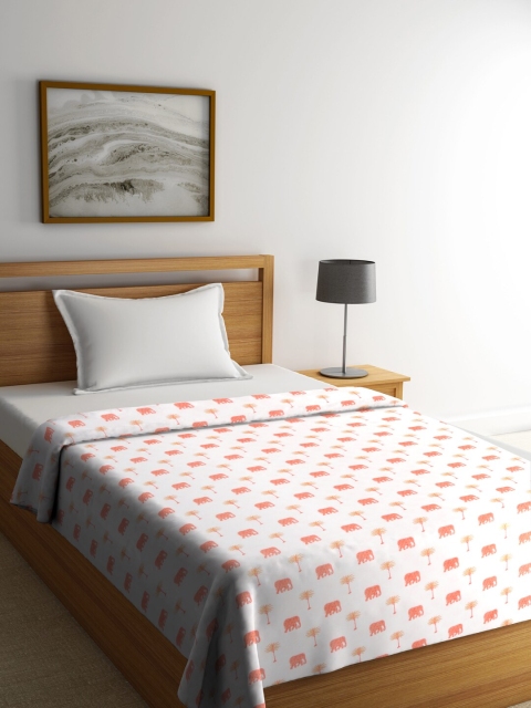 

Gulaab Jaipur Orange & White Hand Block Printed AC Room 350 GSM Single Bed Dohar