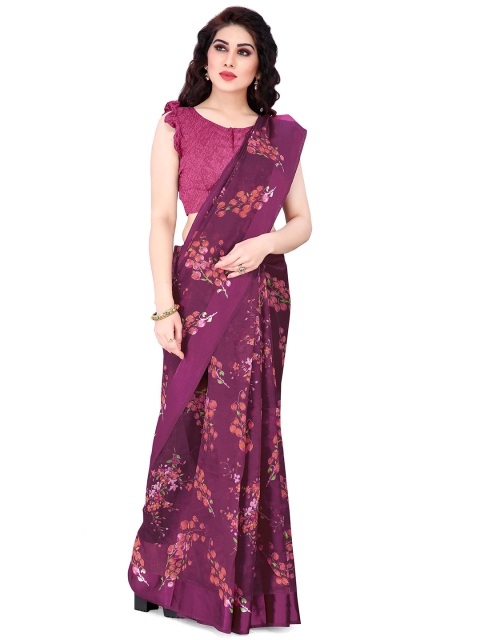 

KALINI Purple & Red Floral Bagh Saree