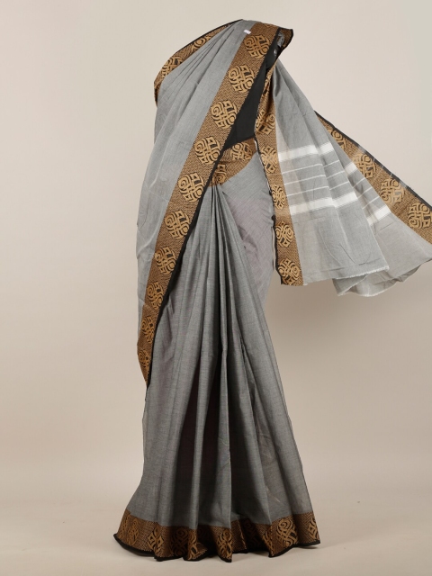 

Pothys Grey & Gold-Toned Pure Cotton Saree