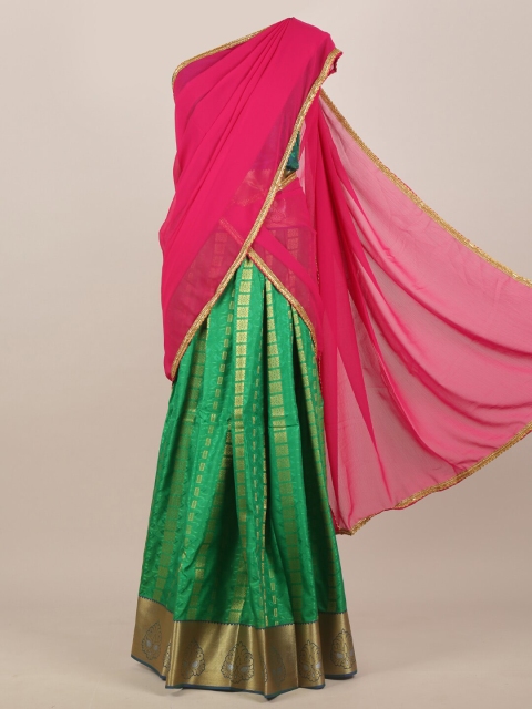 

Pothys Pink & Green Woven Design Zari Saree