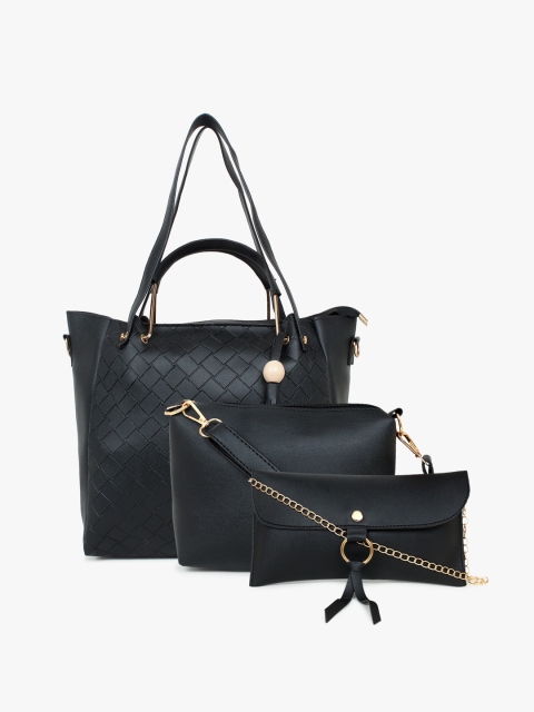 

LEGAL BRIBE Black PU Structured Handheld Bag