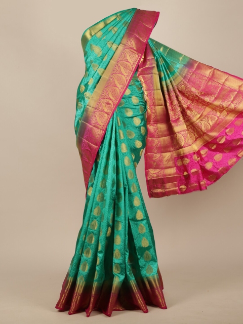 

Pothys Green & Magenta Woven Design Jute Silk Saree