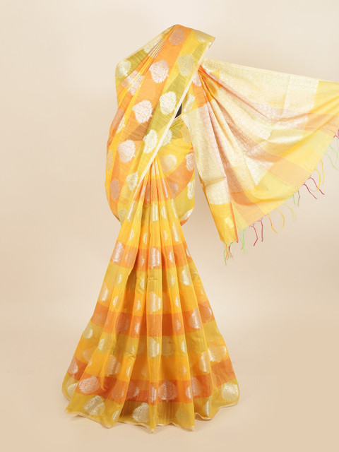 

Pothys Yellow & Orange Woven Design Saree