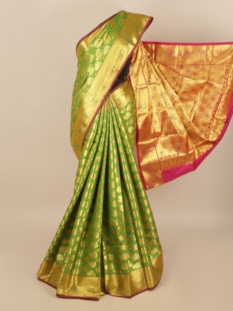 

Pothys Green & Pink Woven Design Silk Blend Saree