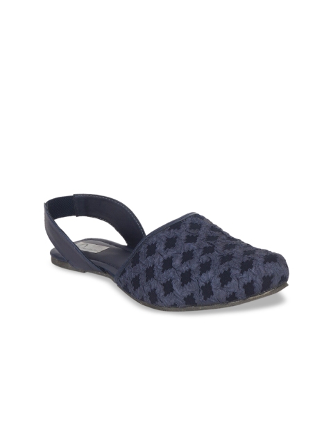 

The Desi Dulhan Women Blue Embellished Ballerinas Flats