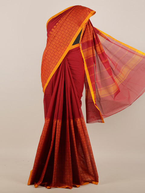 

Pothys Maroon & Orange Pure Cotton Saree