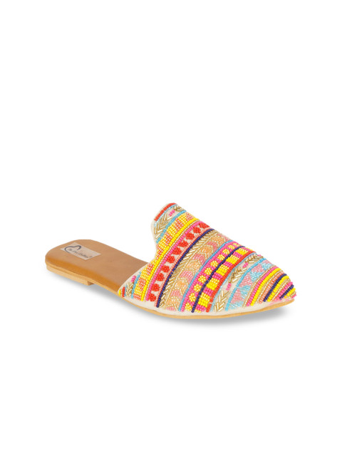 

The Desi Dulhan Women Multicoloured Handcrafted Embellished Mules, Multi