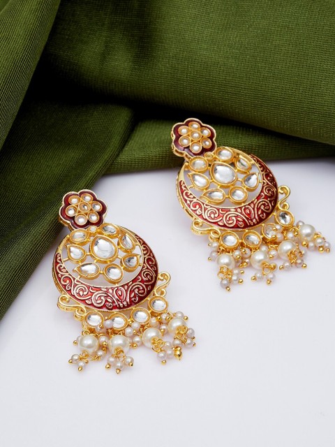 

GloBox By ZeroKaata Red Contemporary Chandbalis Earrings
