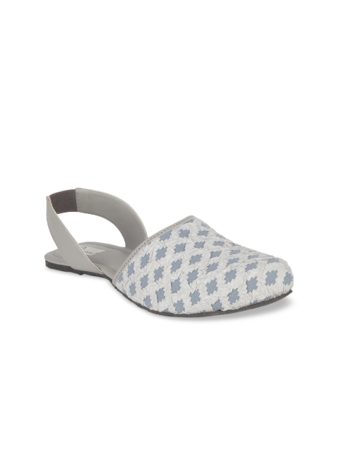 

The Desi Dulhan Women Grey Printed Ballerinas Flats