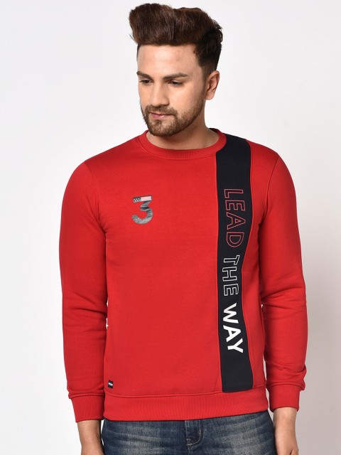 

Octave Men Red And Black Typography Printed Sweatshirt