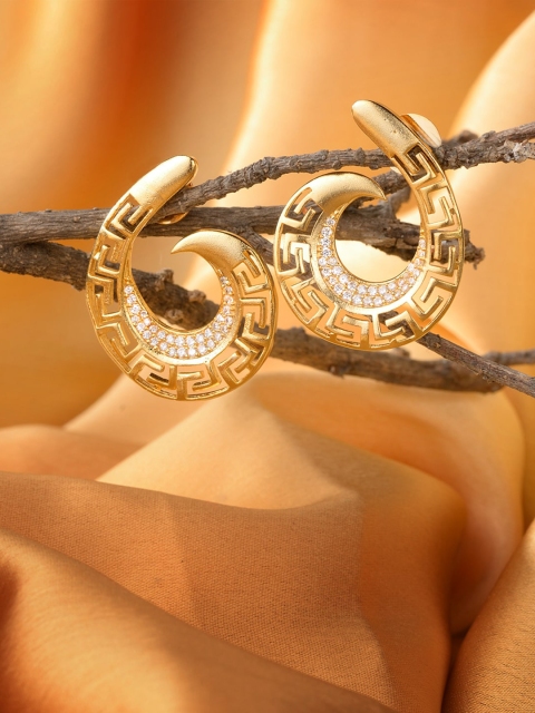 

Saraf RS Jewellery Gold-Plated Contemporary Drop Earrings