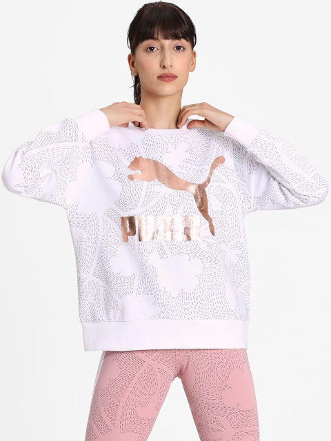 

Puma Women White Classics Graphic Sweatshirt