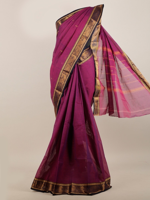 

Pothys Purple & Black Ethnic Motifs Pure Cotton Saree