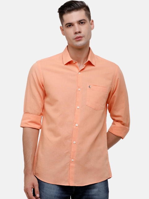 

CAVALLO by Linen Club Men Orange Casual Shirt