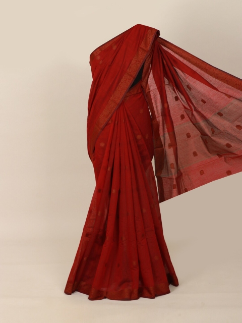 

Pothys Maroon Woven Design Cotton Blend Saree