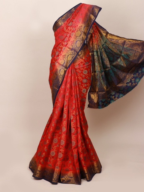 

Pothys Pink & Golden Woven Design Art Silk Saree