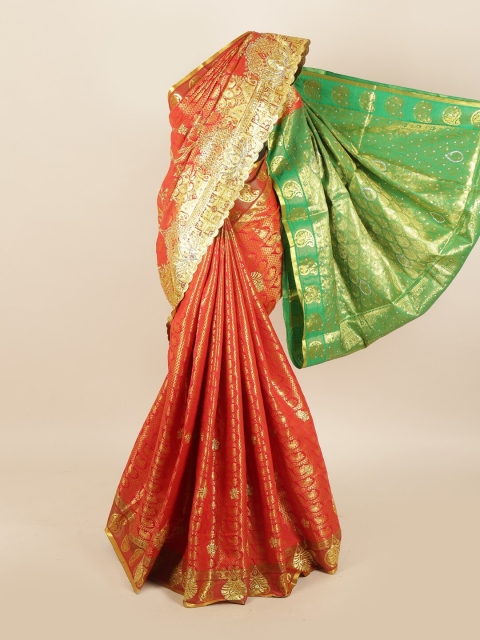 

Pothys Red & Green Woven Design Art Silk Saree