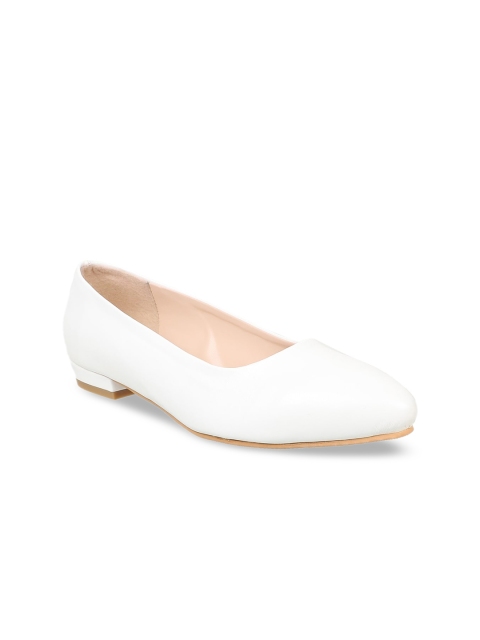 

Sherrif Shoes Women White Ballerinas with Embroidered Flats
