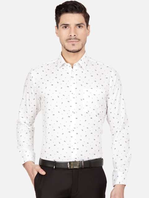 

Oxemberg Men White Slim Fit Floral Printed Casual Shirt