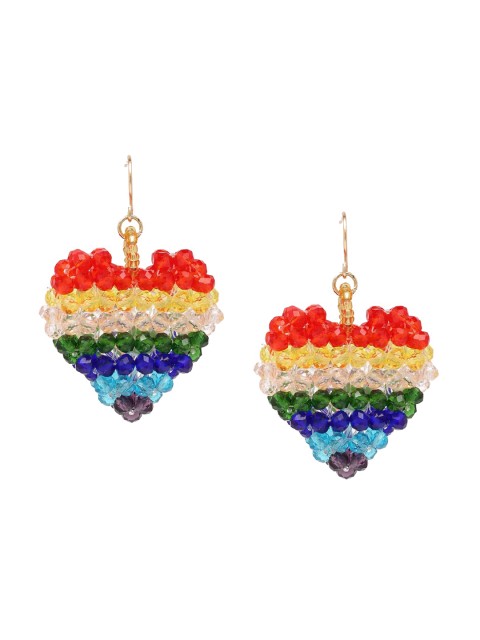 

FOREVER 21 Multicoloured Heart Shaped Jhumkas Earrings, Multi