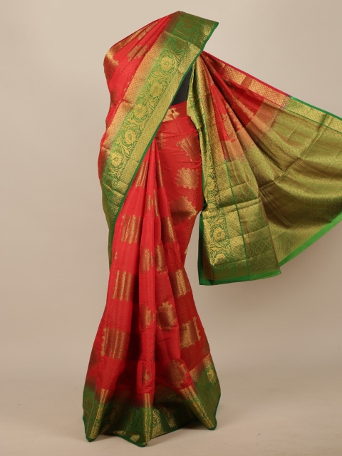 

Pothys Red & Green Woven Design Jute Silk Saree