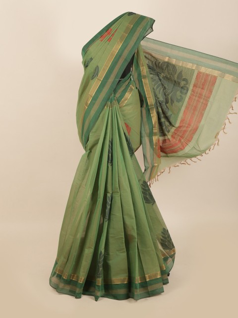 

Pothys Green & Red Ethnic Motifs Saree