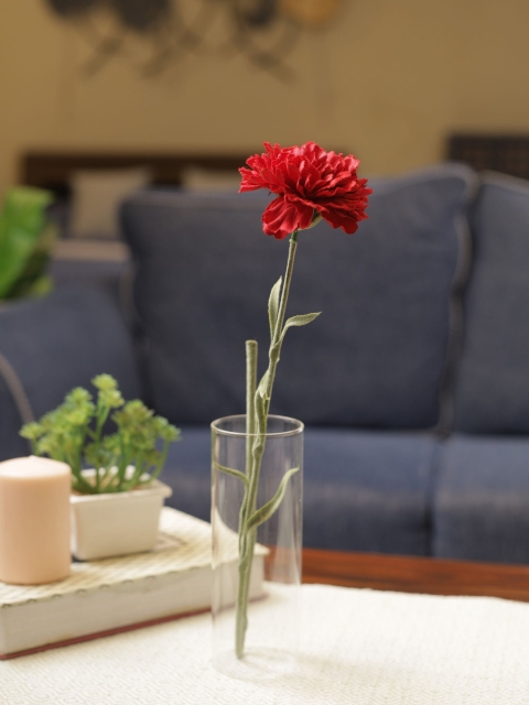 

HomeTown Red & Olive Green Artificial Single Carnation Flower