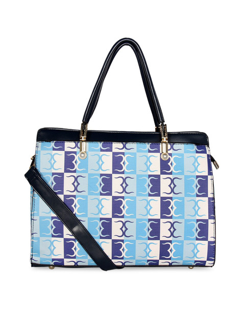 

ESBEDA Blue Printed PU Oversized Structured Shoulder Bag