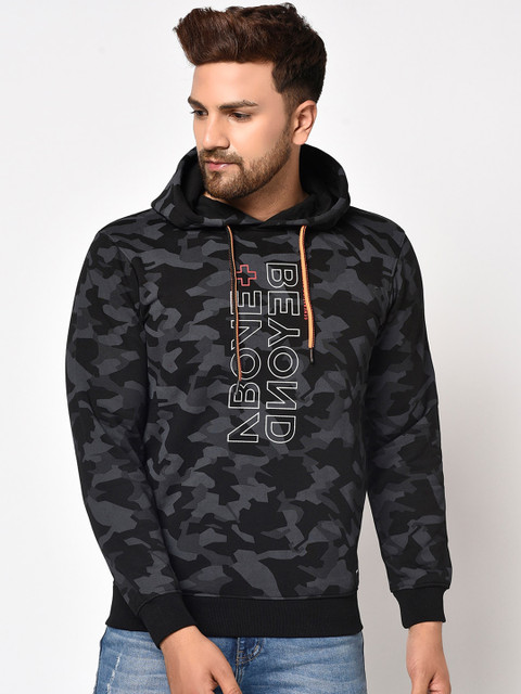 

Octave Men Black And Grey Printed Camouflage Sweatshirt