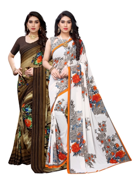 

KALINI Multicoloured Pack of 2 Floral Saree, Multi