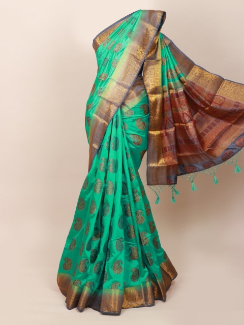 

Pothys Green & Purple Woven Design Art Silk Saree