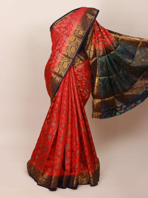 

Pothys Pink & Gold-Coloured Floral Zari Art Silk Saree