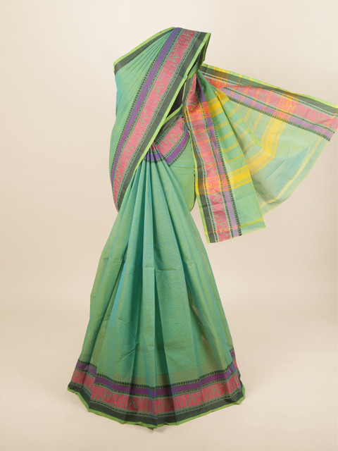 

Pothys Green Striped Pure Cotton Saree