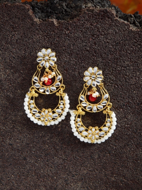 

Shining Diva Red Gold-Plated Classic Drop Earrings