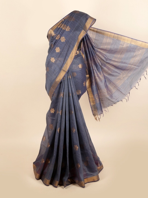 

Pothys Blue & Gold-Toned Woven Design Jute Cotton Saree