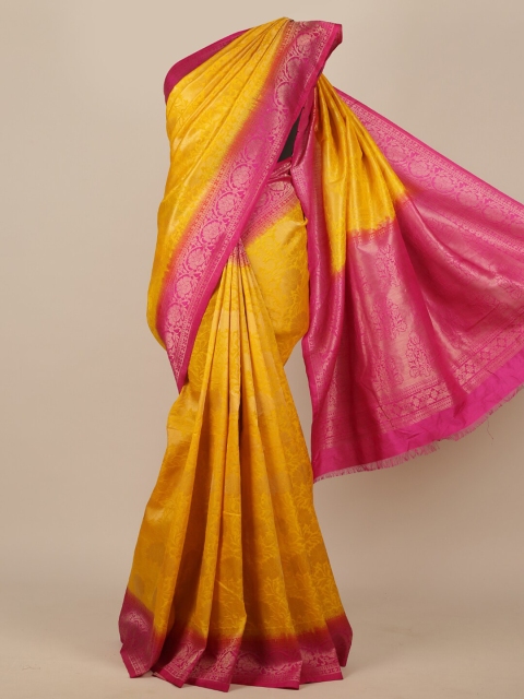 Pothys Yellow & Pink Woven Design Zari Jute Silk Saree