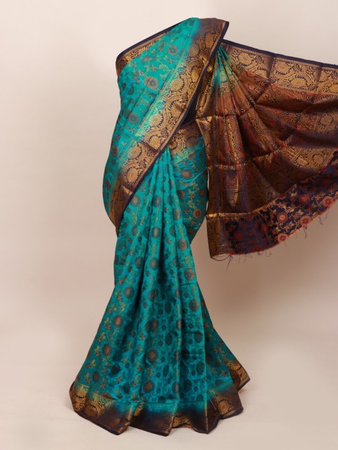 

Pothys Blue & Gold-Toned Woven Design Zari Art Silk Saree