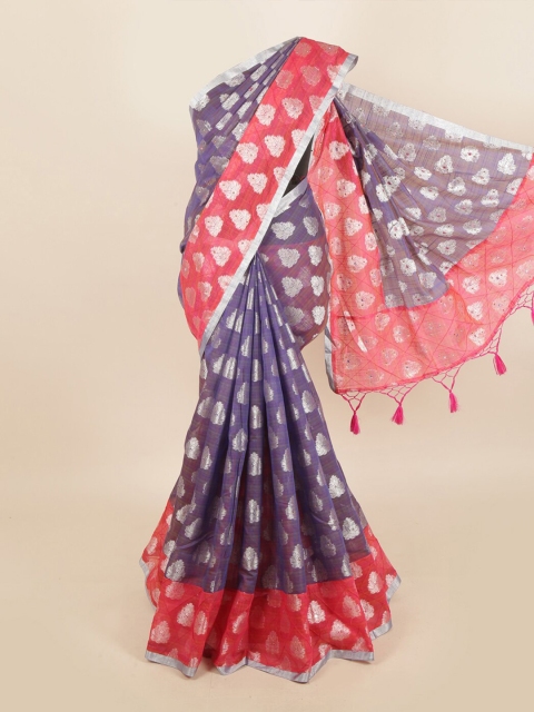 

Pothys Blue & Pink Ethnic Motifs Saree